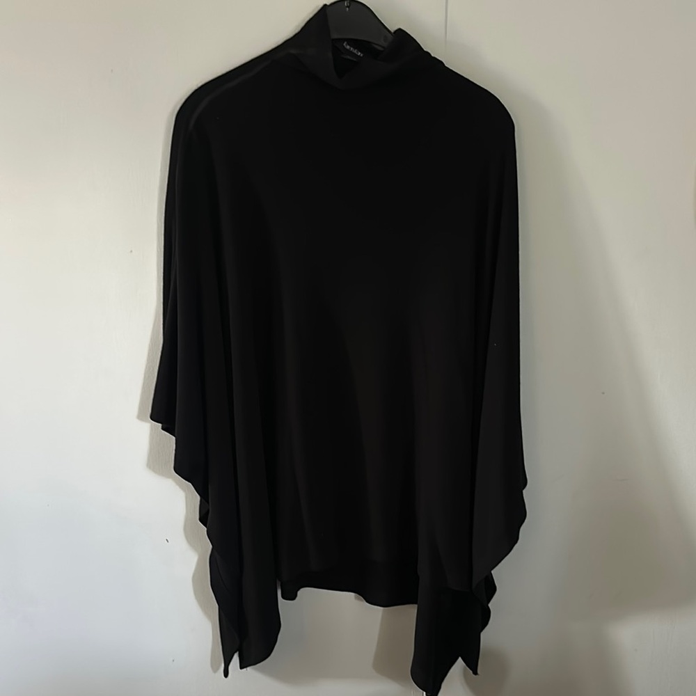 Karen Kane Womens Black Funnel-Neck Poncho Sweater Size S
